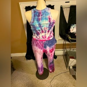 Guess custom tie dyed sweat pants xl tank size medium